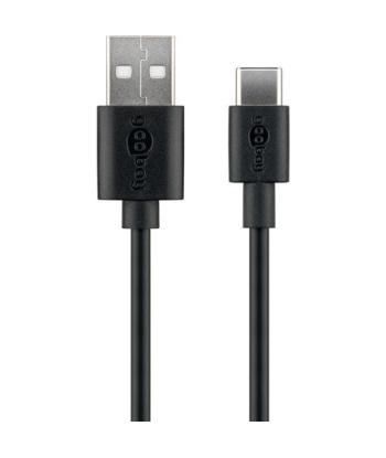Goobay USB 2.0 Cable, USB-C to USB-A, Black