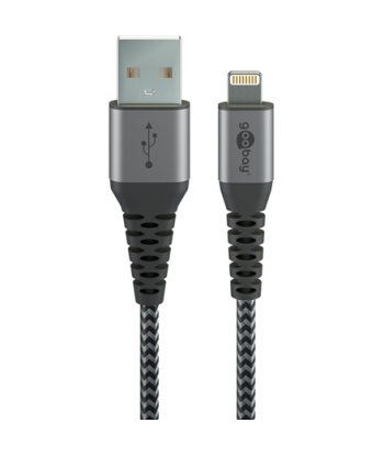 Goobay Lightning to USB-A Textile Cable with Metal Plugs