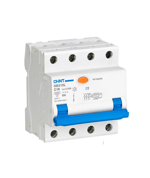 Chint Circuit breaker RCBO, NB310L/3N, 3P+N, C32, 30mA, A, 6kA NB310L3PN30MAA32C