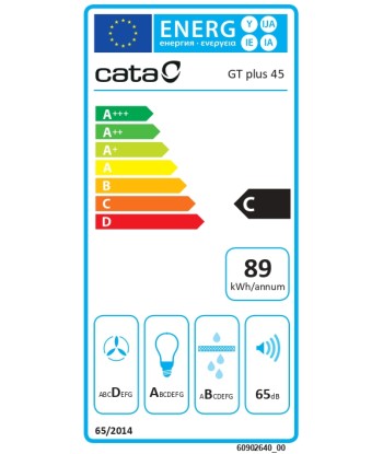 Õhupuhasti CATA GT-PLUS 45 X /M, Energy efficiency class C, Max 645 m³/h, Stainless Steel