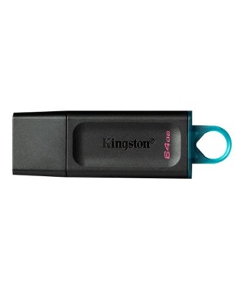 Kingston DataTraveler Exodia USB Flash Drive 64 GB, USB 3.2 Gen 1, Black/Blue, Protective Cap, Large loop