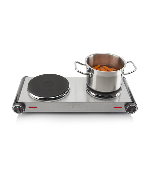 Pliidiplaat Tristar KP-6248 Number of burners/cooking zones 2, Stainless Steel/Black, Electric