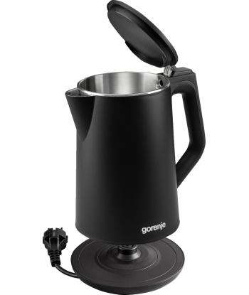 Чайник Gorenje K15DWBK Electric, 2200 W, 1.5 L, Stainless steel, 360° rotational base, Black