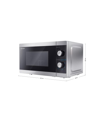 Sharp YC-MG01E-S Microwave Oven with Grill, 800W, Silver