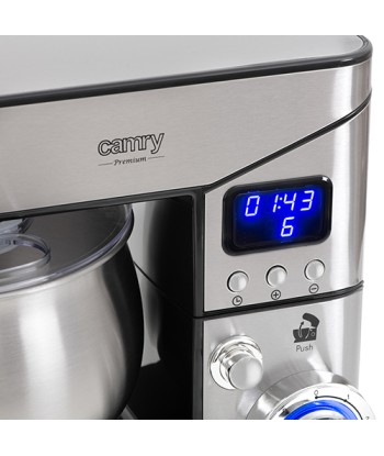 Кухонный комбайн Camry CR 4223 Number of speeds 6, 2000 W, Bowl capacity 5 L, Stainless steel, Silver