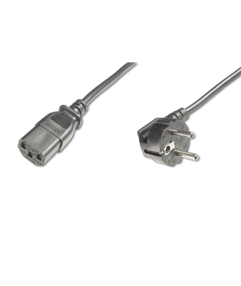 Digitus Power Cord, Schuko (CEE 7/7) 90ø angled - C13 M/F, H05VV-F3G 0.75qmm 1.8 m, Black