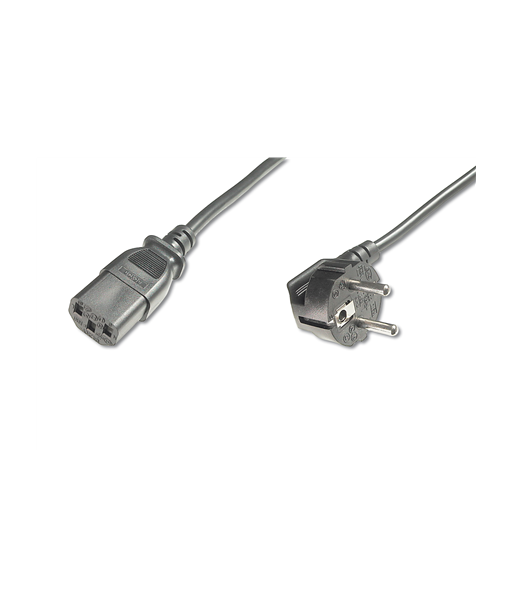 Digitus Power Cord, Schuko (CEE 7/7) 90ø angled - C13 M/F, H05VV-F3G 0.75qmm 1.8 m, Black