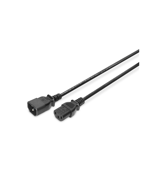 Digitus, Power Cord extension cable C13 - C14, AK-440201-018-S, Black