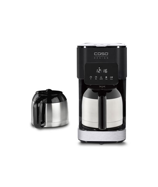 Caso Taste & Style Duo Thermo Design coffee maker with two insulated jugs, Capacity 10 cups, Black/Stainless Steel