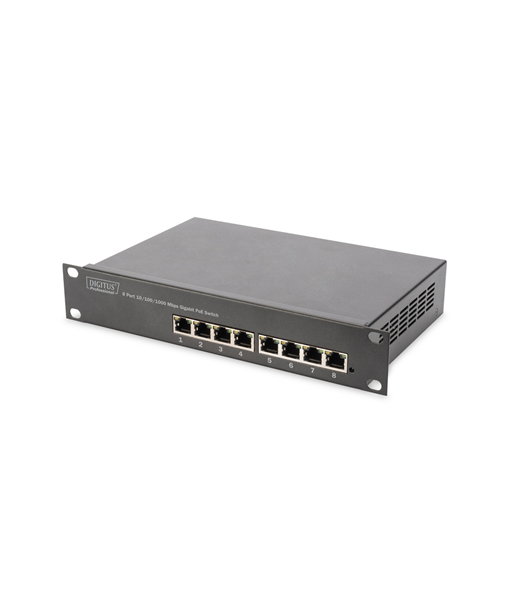 Digitus, 8-port Gigabit Ethernet PoE switch, DN-95317, Unmanaged, Rackmountable, Power supply type Internal