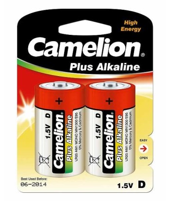 Camelion Plus Alkaline D/LR20 Batteries - 2 Pack