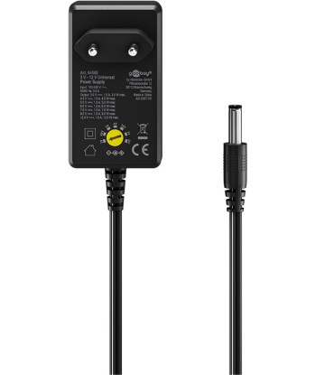 Goobay 64568 Universal Power Supply 3 V - 12 V, Max. 12 W, Black
