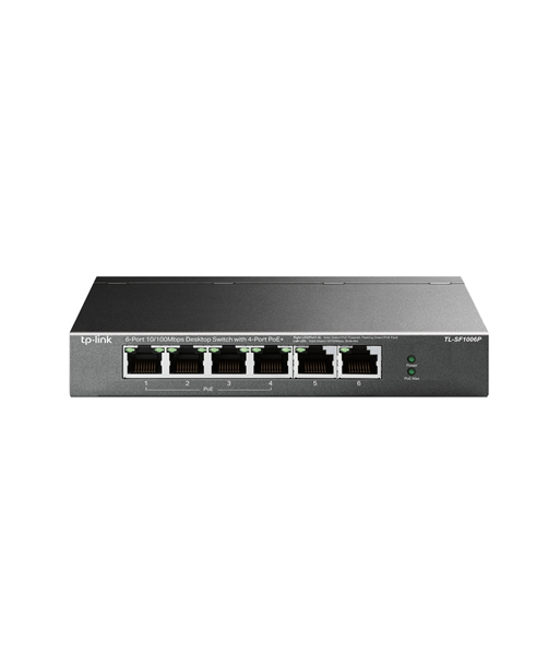 Switch TP-LINK TL-SF1006P Desktop/pedestal 6x10Base-T / 100Base-TX PoE+ ports 4 TL-SF1006P