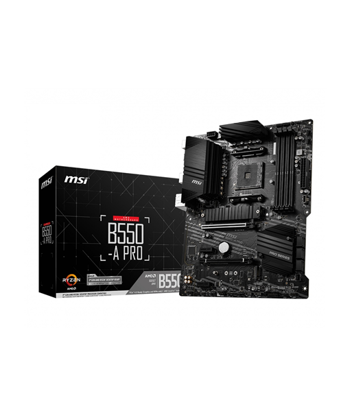 MSI B550-A PRO Processor family AMD, Processor socket AM4, DDR4 DIMM, Memory slots 4, Supported hard disk drive interfaces