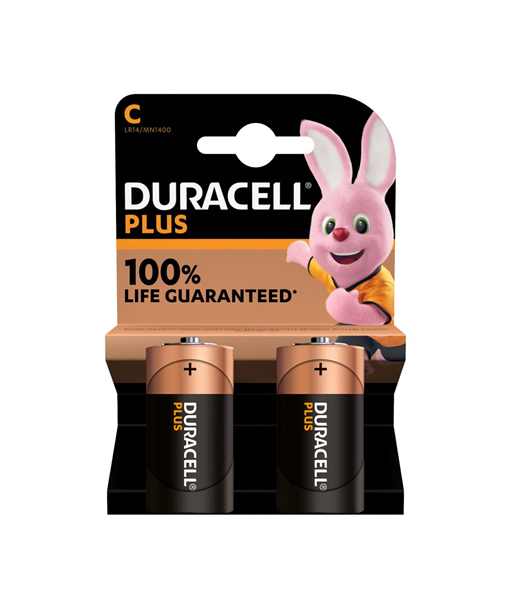 Батарейки Duracell Plus C (MN1400) Alkaline - 2 шт Батарейки Duracell Plus C (MN1400) Alkaline - 2 шт