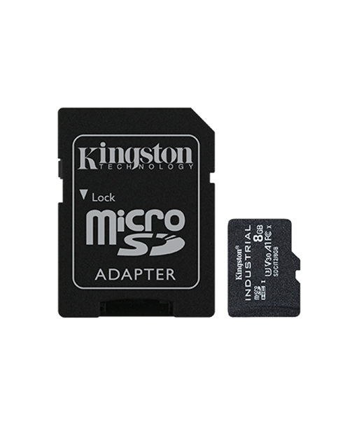 Kingston UHS-I 8 GB, microSDHC/SDXC Industrial Card, Flash memory class Class 10, UHS-I, U3, V30, A1, SD Adapter