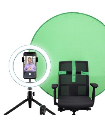 Mobile Ring Light & Green Screen Kit - Perfect for Streaming & Video Calls