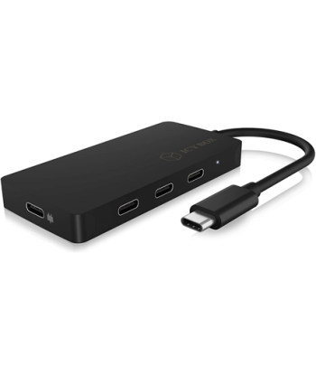 Raidsonic 4-port hub with USB Type-C interface and PD port IB-HUB1429-CPD Black