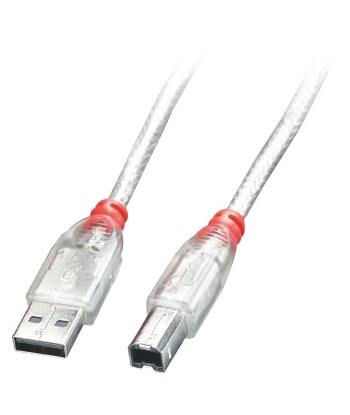 CABLE USB2 A-B 2M/TRANSPARENT 41753 LINDY