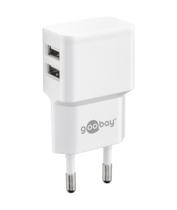 Goobay Двойное USB Зарядное Устройство 2.4A 12W Белое
