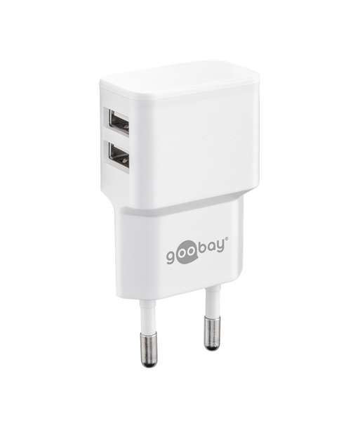 Goobay Dual USB Laadija 2.4A 12W Valge Goobay Dual USB Laadija 2.4A 12W Valge