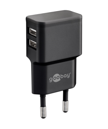 Goobay Dual USB charger 44951  2.4 A,  2 USB 2.0 female (Type A), Black, 12 W