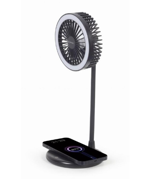 MOBILE CHARGER WRL FAN&LAMP/TA-WPC10-LEDFAN-01 GEMBIRD
