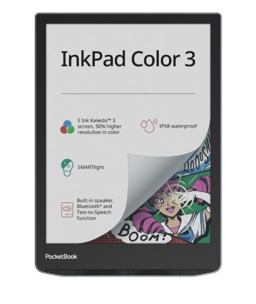 E-Reader POCKETBOOK InkPad Color 3 7.8" 1872x1404 1xUSB-C Wireless LAN Bluetooth PB743K3-1-WW