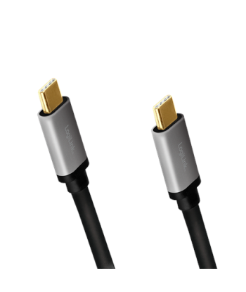 LogiLink USB 2.0 Type-C to Type-C Cable (1.5m, Black/Grey)