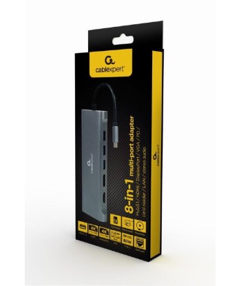 I/O ADAPTER USB-C TO HDMI/USB3/8IN1 A-CM-COMBO8-01 GEMBIRD