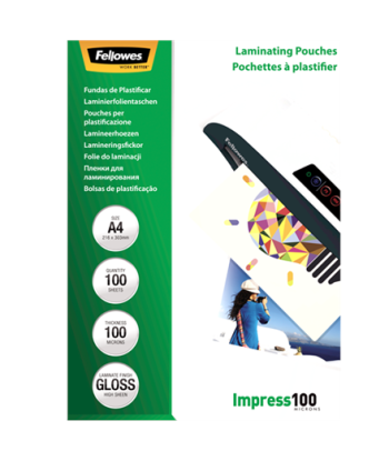 Fellowes Laminating Pouch 100 µ, 216x303 mm - A4, 100 pcs