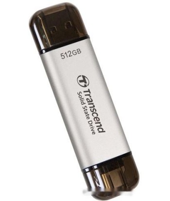 External SSD TRANSCEND ESD310 512GB USB-C USB 3D NAND Write speed 900 MBytes/sec Read speed 1050 MBytes/sec TS512GESD310S