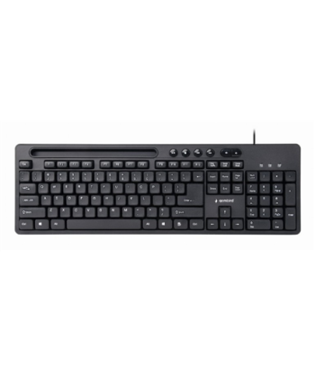 Клавиатура Gembird Multimedia keyboard with phone stand KB-UM-108	 USB, Wired, US, Black