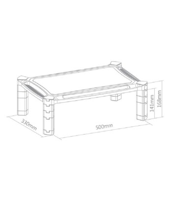 Neomounts NS-MONITOR20 Black Monitor Riser - Elevate Your View, Supports up to 10kg