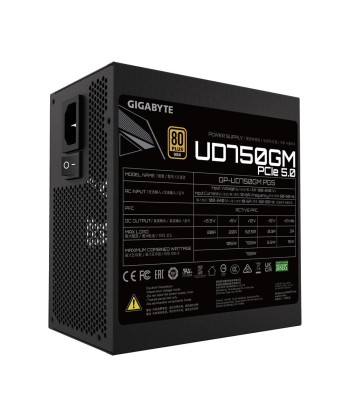 Power Supply GIGABYTE 750 Watts Efficiency 80 PLUS GOLD PFC Active MTBF 100000 hours GP-UD750GMPG5
