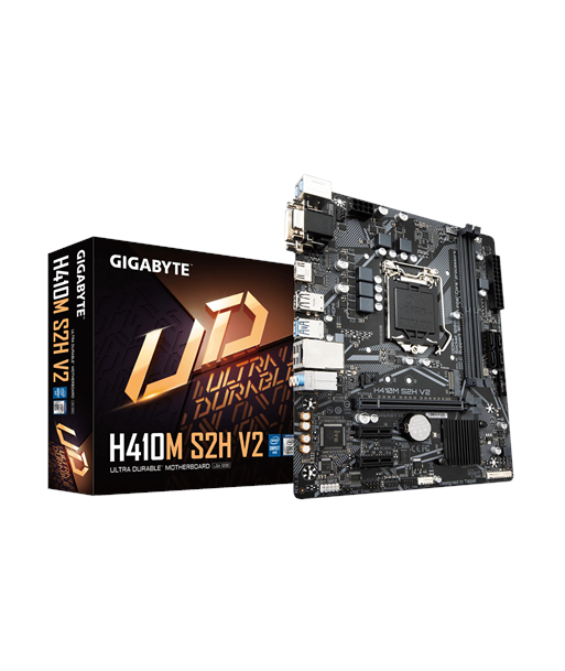 Gigabyte H410M S2H V2 1.0 M/B Processor family Intel, Processor socket LGA1200, DDR4 DIMM, Memory slots 2, Supported hard disk d