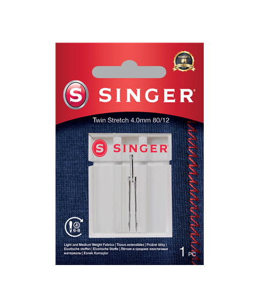 Singer Twin Stretch Needle, Decorative, 4.0 80/12 1PK