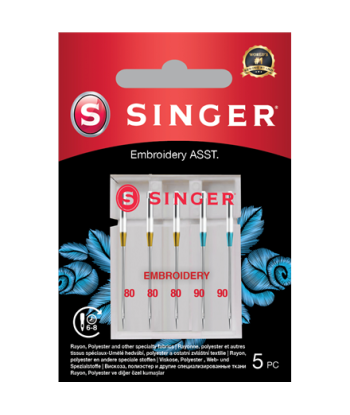 Singer Embroidery Needle ASST 5PK