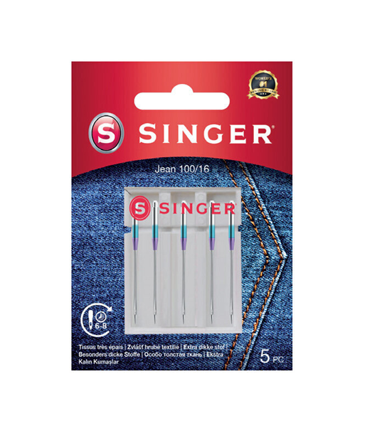 Singer teksariidenõelad - suurus 100/16 (5 tk) - Ideaalne rasketele kangastele! Singer teksariidenõelad - suurus 100/16 (5 tk) - Ideaalne rasketele kangastele!