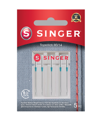 Singer Topstitch Needle 90/14 5PK Metalic Thread