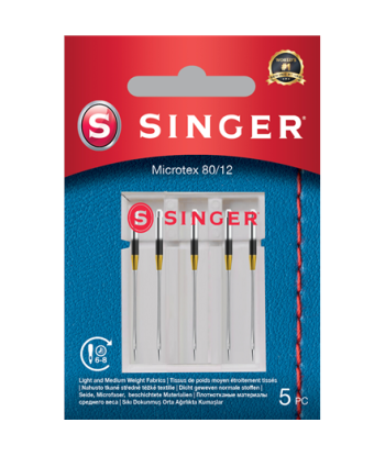 Singer Microtex Nõelad - Suurus 80/12 (5 tk pakis)