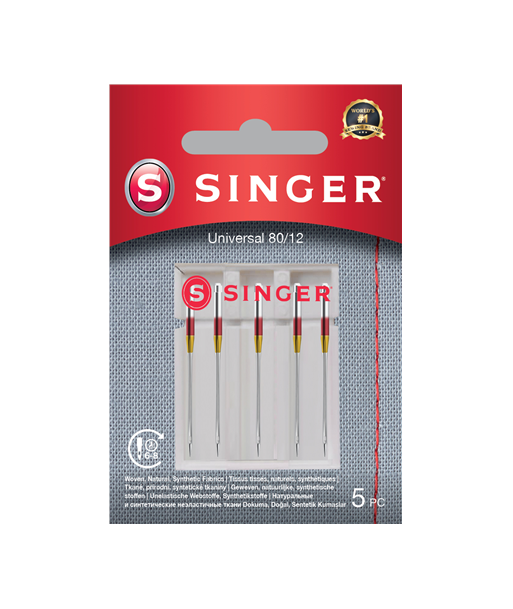 Singer Universal Needles Size 80/12 for Woven Fabrics - 5 Pack Singer Universal Needles Size 80/12 for Woven Fabrics - 5 Pack