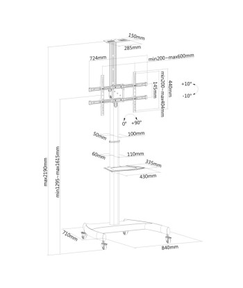 Neomounts PLASMA-M1900E TV Floor Stand Black 37-70 inch