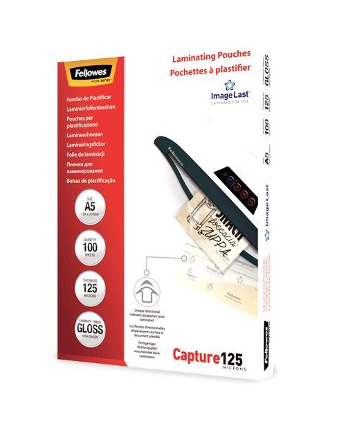 Fellowes ImageLast A5 Laminating Pouches 125 Micron (100) Fellowes ImageLast A5 Laminating Pouches 125 Micron (100)