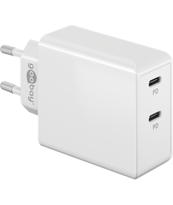 Goobay 61758 Dual USB-C PD Fast Charger (36 W), White Goobay