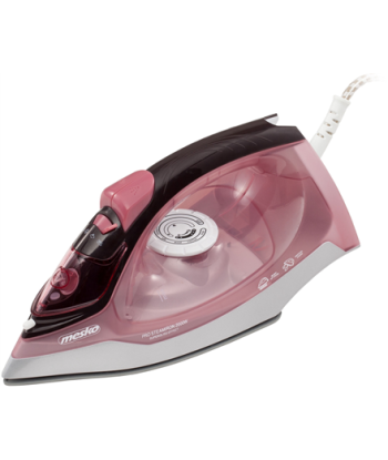Mesko Iron MS 5028 Steam Iron, 2600 W, Continuous steam 35 g/min, Steam boost performance 60 g/min, Pink/Grey