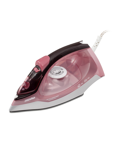 Mesko MS 5028 Steam Iron - Powerful 2600W for Effortless Ironing, Pink/Grey Mesko MS 5028 Steam Iron - Powerful 2600W for Effortless Ironing, Pink/Grey