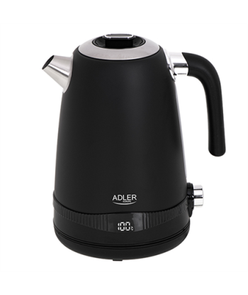Чайник Adler AD 1295b Electric, 2200 W, 1.7 L, Stainless steel, 360° rotational base, Black