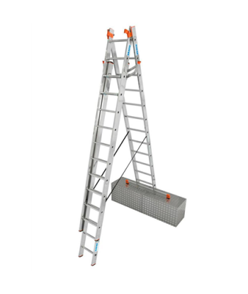 KRAUSE DRABINA WIELOFUNKCYJNA TRIBILO 3x12 SZCZEBLI Z ADAPTACJĄ NA SCHODY + STABILIZATOR TRIGON Tribilo