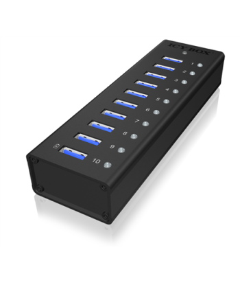 Raidsonic ICY BOX IB-AC6110 10-портовый USB 3.0 Hub - Черный